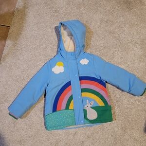 Colorful Children's Hooded Jacket with Rainbow Design